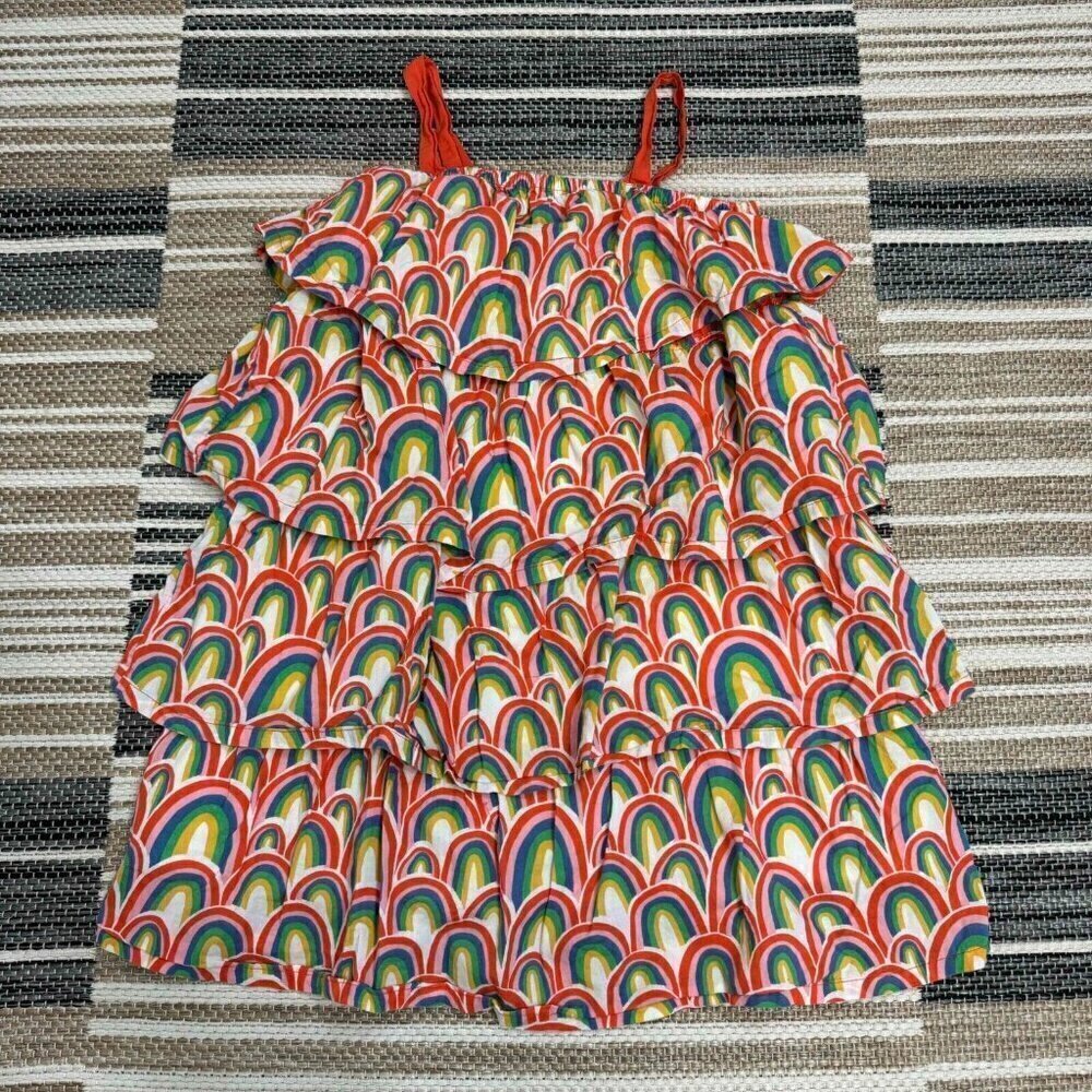 Tucker + Tate Girl Tiered Dress Cotton Sleeveless Playful Rainbow Summer Multi 7 - Picture 2 of 8